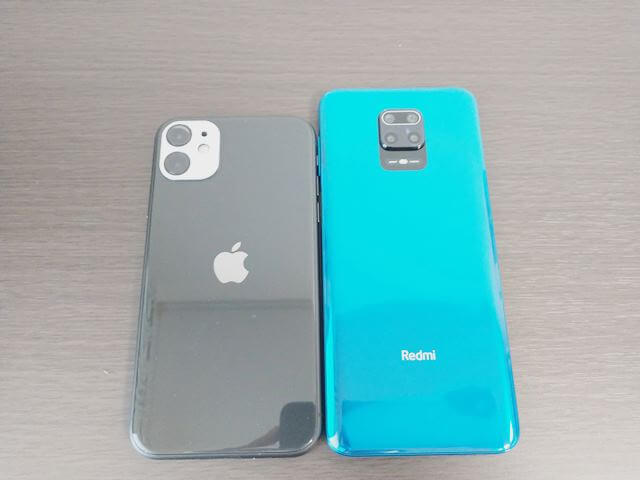 Xiaomi Redmi note 9sとiPhone11